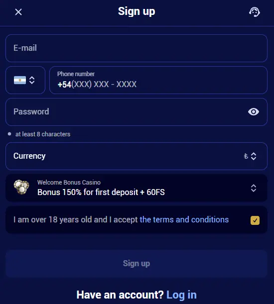 Ways to create a new account at Spinay Casino